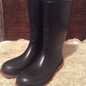 Rain/Work Boots Black Red Sz 9